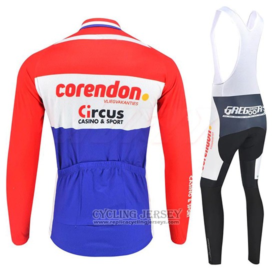 2019 Cycling Jersey Corendon Circus Red White Azul Long Sleeve And Bib Tight