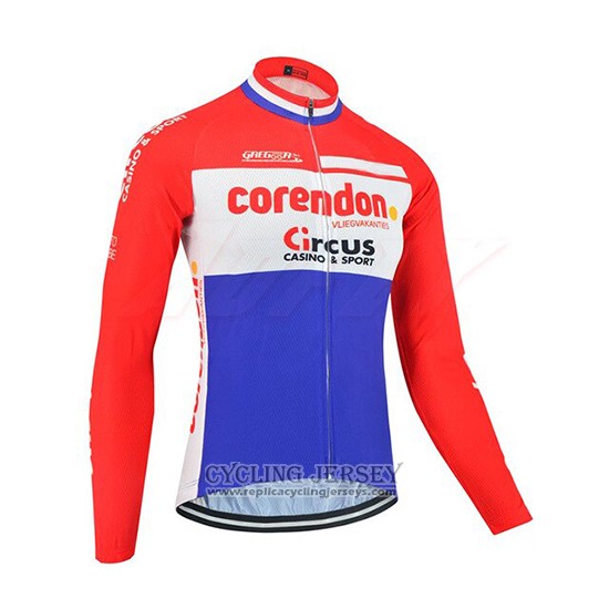 2019 Cycling Jersey Corendon Circus Red White Azul Long Sleeve And Bib Tight