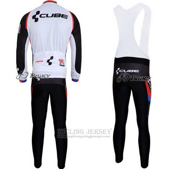 2011 Cycling Jersey Cube Black and White Long Sleeve and Bib Tight