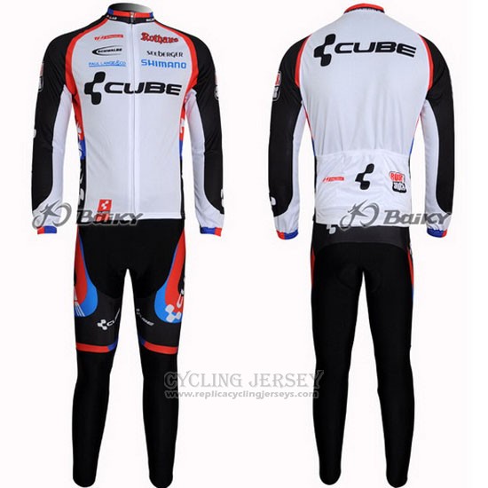 2011 Cycling Jersey Cube Black and White Long Sleeve and Bib Tight