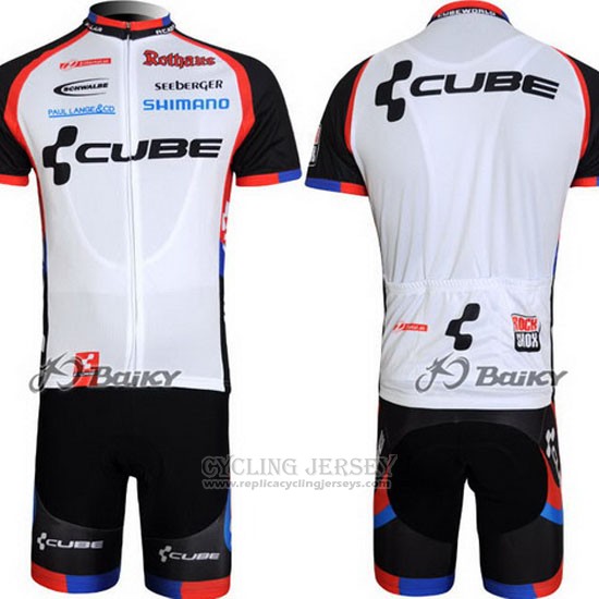 2011 Cycling Jersey Cube Black and White Short Sleeve and Bib Short