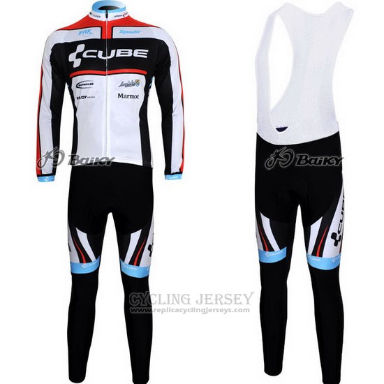 2012 Cycling Jersey Cube Black and White Long Sleeve and Bib Tight