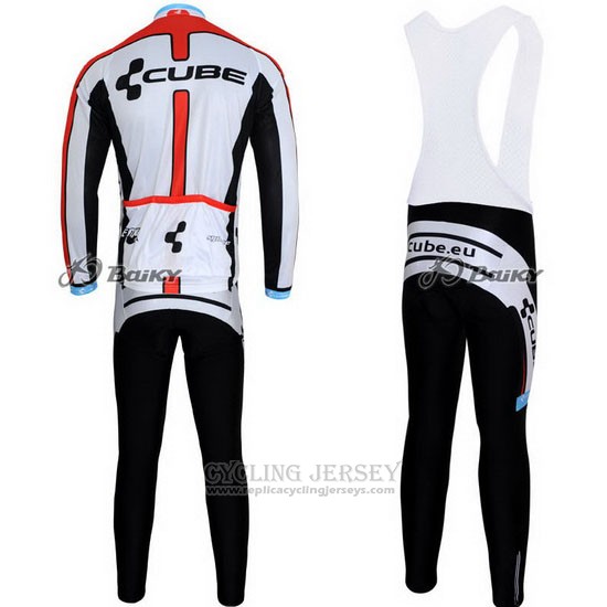 2012 Cycling Jersey Cube Black and White Long Sleeve and Bib Tight