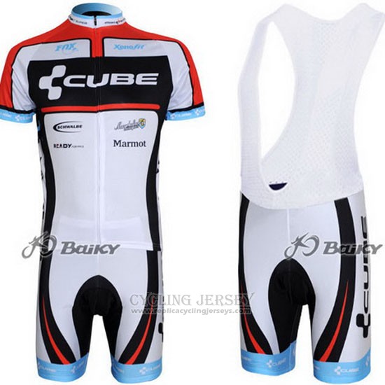 2012 Cycling Jersey Cube Black and White Short Sleeve and Bib Short