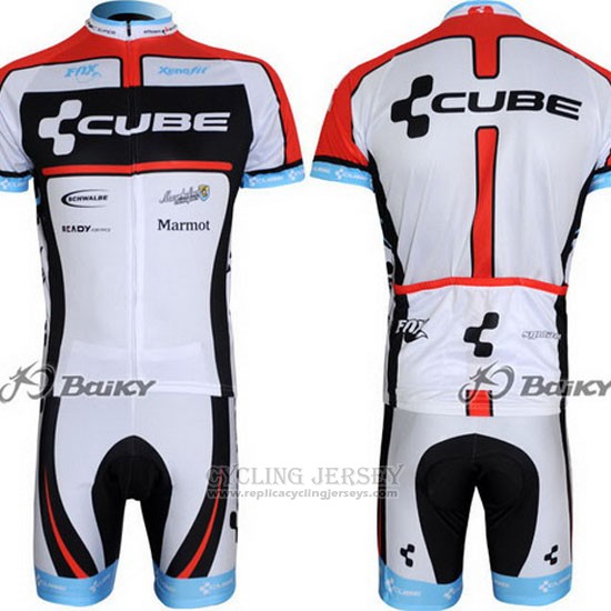 2012 Cycling Jersey Cube Black and White Short Sleeve and Bib Short