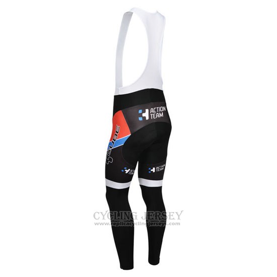 2013 Cycling Jersey Cube Black and White Long Sleeve and Bib Tight