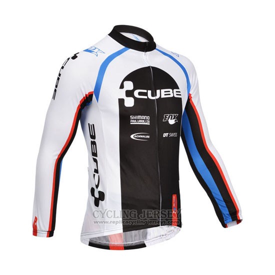 2013 Cycling Jersey Cube Black and White Long Sleeve and Bib Tight