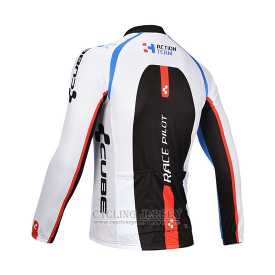 2013 Cycling Jersey Cube Black and White Long Sleeve and Bib Tight