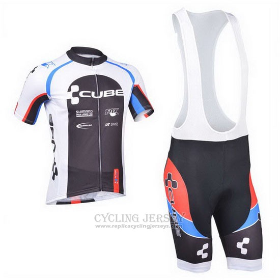 2013 Cycling Jersey Cube Black and White Short Sleeve and Bib Short