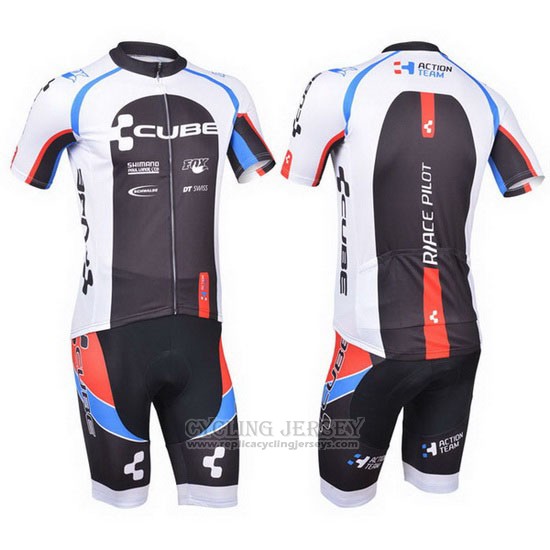 2013 Cycling Jersey Cube Black and White Short Sleeve and Bib Short