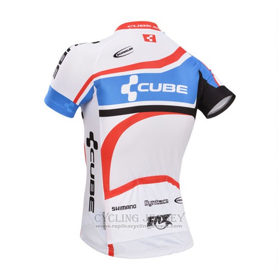 2014 Cycling Jersey Cube White and Blue Short Sleeve and Bib Short