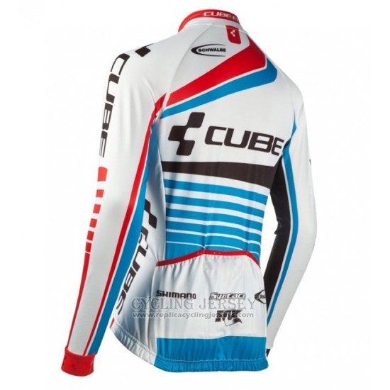 2016 Cycling Jersey Cube Blue and White Long Sleeve and Bib Tight