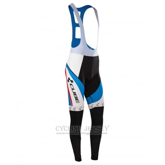 2016 Cycling Jersey Cube Blue and White Long Sleeve and Bib Tight