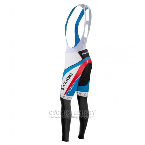 2016 Cycling Jersey Cube Blue and White Long Sleeve and Bib Tight