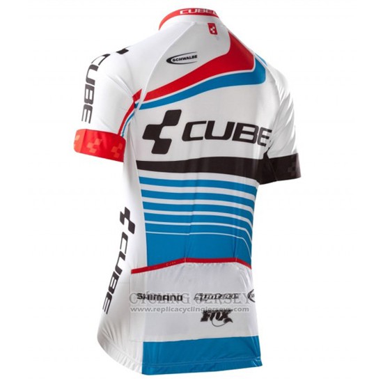 2016 Cycling Jersey Cube Blue and White Short Sleeve and Bib Short