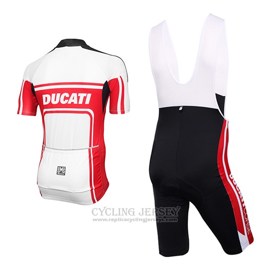 2016 Cycling Jersey Ducati White and Red Short Sleeve and Bib Short