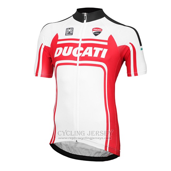 2016 Cycling Jersey Ducati White and Red Short Sleeve and Bib Short