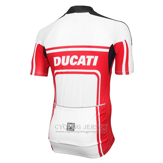 2016 Cycling Jersey Ducati White and Red Short Sleeve and Bib Short