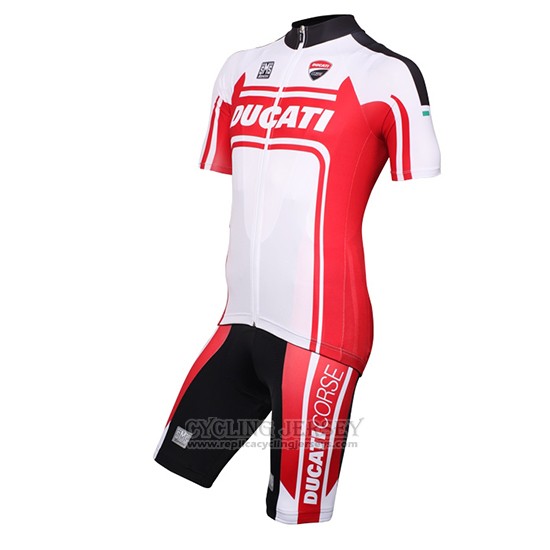 2016 Cycling Jersey Ducati White and Red Short Sleeve and Bib Short