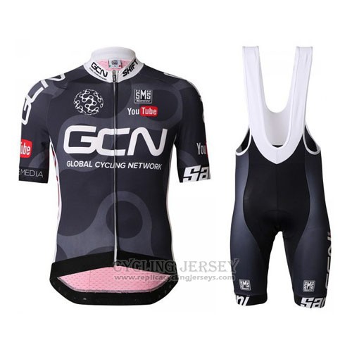 2016 Cycling Jersey GCN Black and Red Short Sleeve and Bib Short