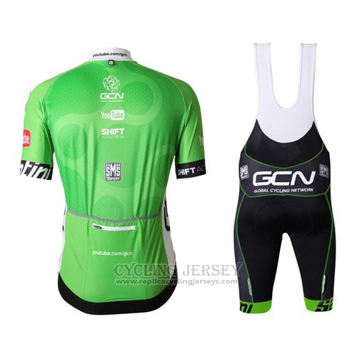 2016 Cycling Jersey GCN Gray and Green Short Sleeve and Bib Short