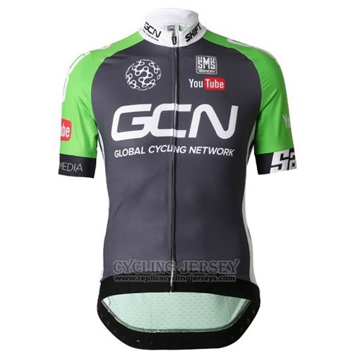 2016 Cycling Jersey GCN Gray and Green Short Sleeve and Bib Short