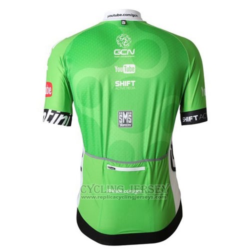 2016 Cycling Jersey GCN Gray and Green Short Sleeve and Bib Short
