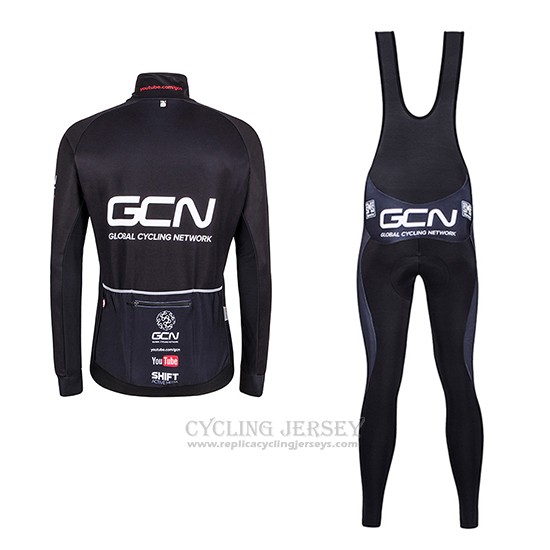 2016 Cycling Jersey Global Cycling Network Black Long Sleeve and Bib Tight