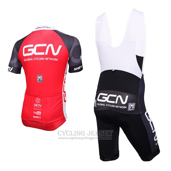 2016 Cycling Jersey Global Cycling Network Gray and Red Short Sleeve and Bib Short