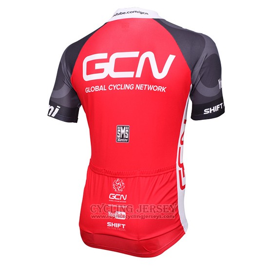 2016 Cycling Jersey Global Cycling Network Gray and Red Short Sleeve and Bib Short
