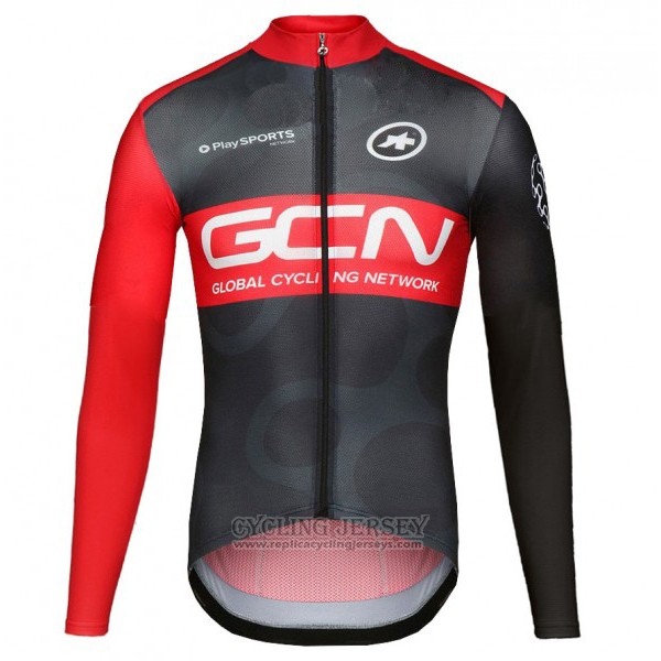 2017 Cycling Jersey GCN Black and Red Long Sleeve and Bib Tight