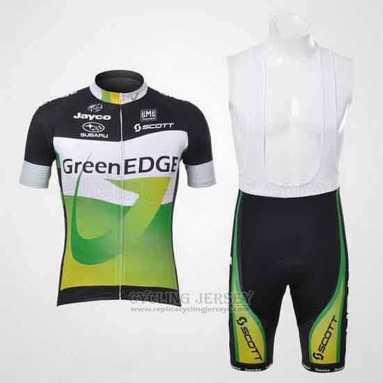 2012 Cycling Jersey GreenEDGE Black and Green Short Sleeve and Bib Short