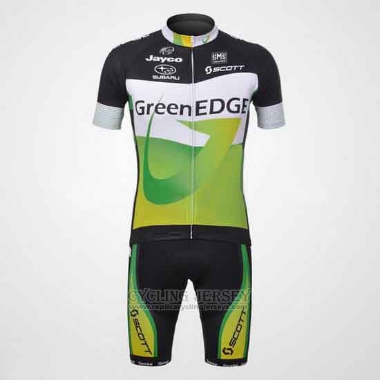2012 Cycling Jersey GreenEDGE Black and Green Short Sleeve and Bib Short