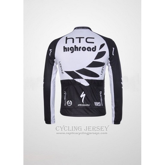 2011 Cycling Jersey HTC Highroad Black and White Long Sleeve and Bib Tight