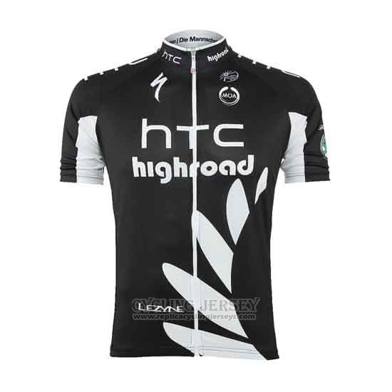 2011 Cycling Jersey HTC Highroad Black and White Short Sleeve and Bib Short