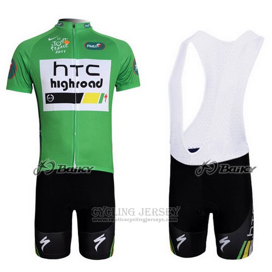 2011 Cycling Jersey HTC Highroad Green and White Short Sleeve and Bib Short