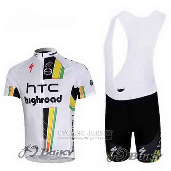 2011 Cycling Jersey HTC Highroad White Short Sleeve and Bib Short