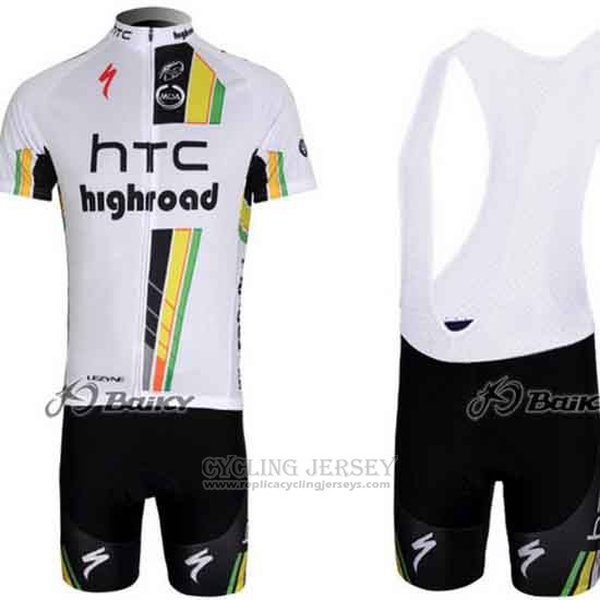 2011 Cycling Jersey HTC Highroad White Short Sleeve and Bib Short