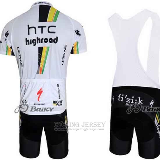 2011 Cycling Jersey HTC Highroad White Short Sleeve and Bib Short