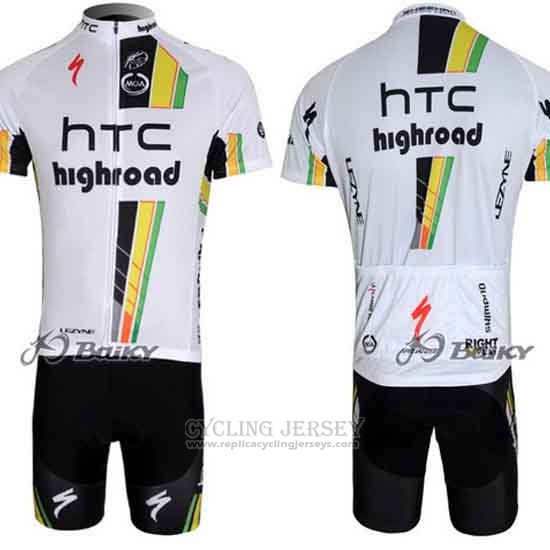 2011 Cycling Jersey HTC Highroad White Short Sleeve and Bib Short
