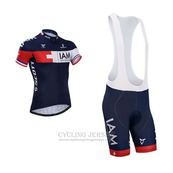 2015 Cycling Jersey IAM Blue Short Sleeve and Bib Short