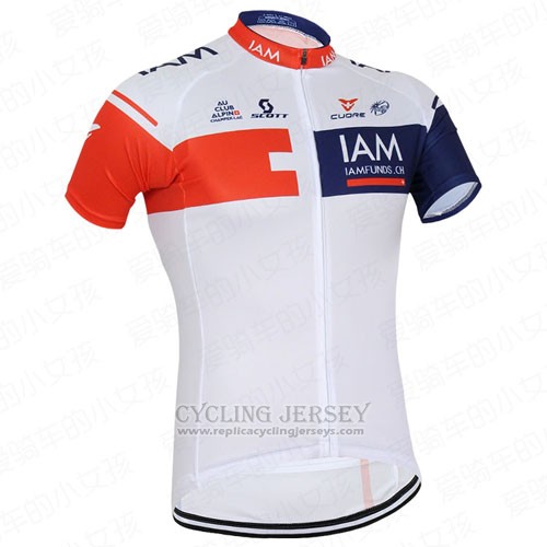 2016 Cycling Jersey IAM Red and Blue Short Sleeve and Bib Short