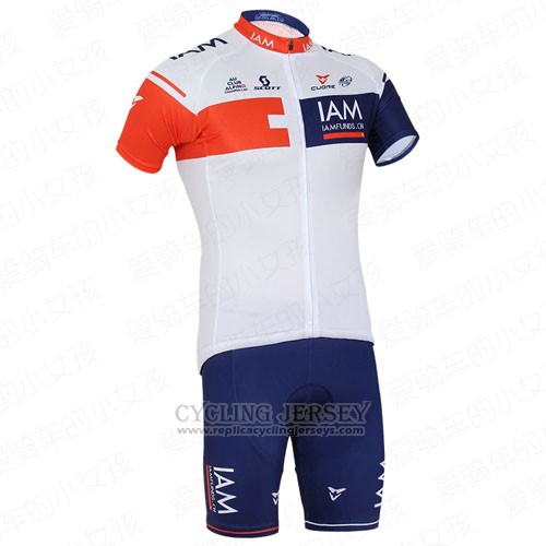 2016 Cycling Jersey IAM Red and Blue Short Sleeve and Bib Short