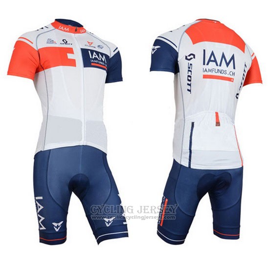 2016 Cycling Jersey IAM Red and Blue Short Sleeve and Bib Short