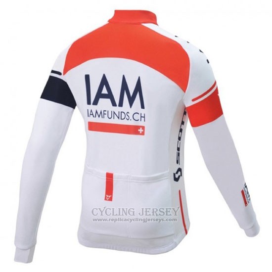 2016 Cycling Jersey IAM White and Blue Long Sleeve and Bib Tight