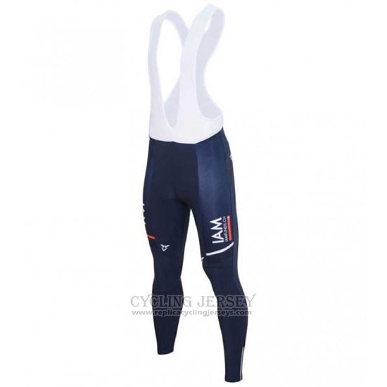 2016 Cycling Jersey IAM White and Blue Long Sleeve and Bib Tight