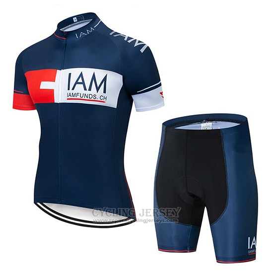 2019 Cycling Jersey IAM Blue Deep Short Sleeve and Bib Short