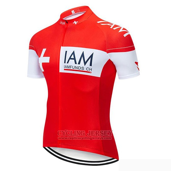 2019 Cycling Jersey IAM Red White Short Sleeve and Bib Short