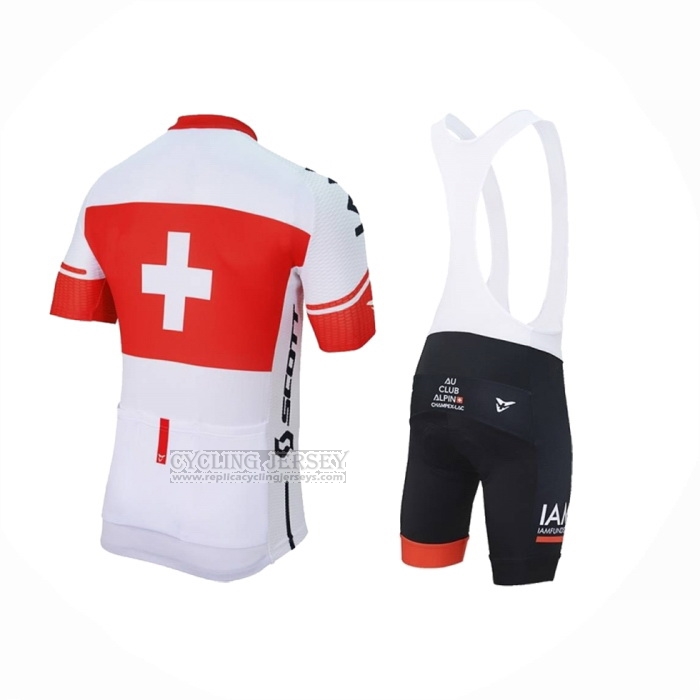 2023 Cycling Jersey IAM White Red Short Sleeve And Bib Short