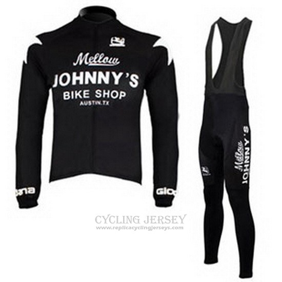 2010 Cycling Jersey Johnnys Black Long Sleeve and Bib Tight